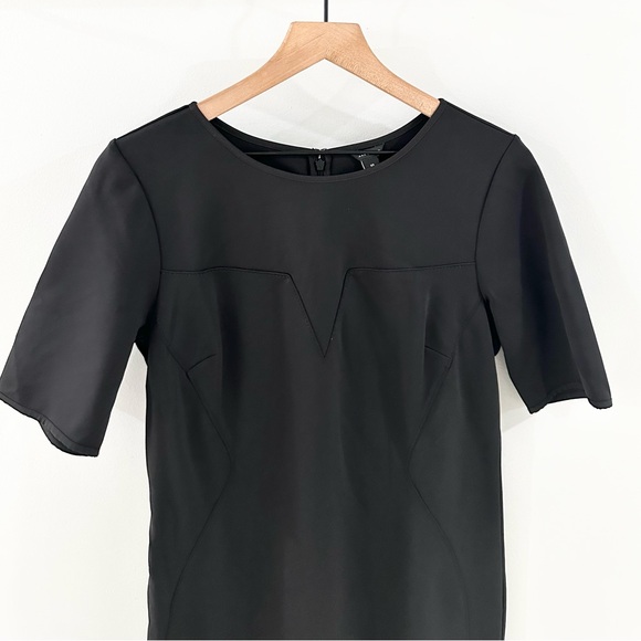 Ann Taylor Short Sleeve Seam Front Sheath Dress Black Size 10 - Picture 3 of 6